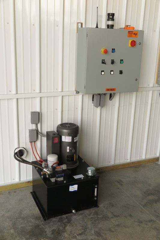 control panel and hydraulic pump